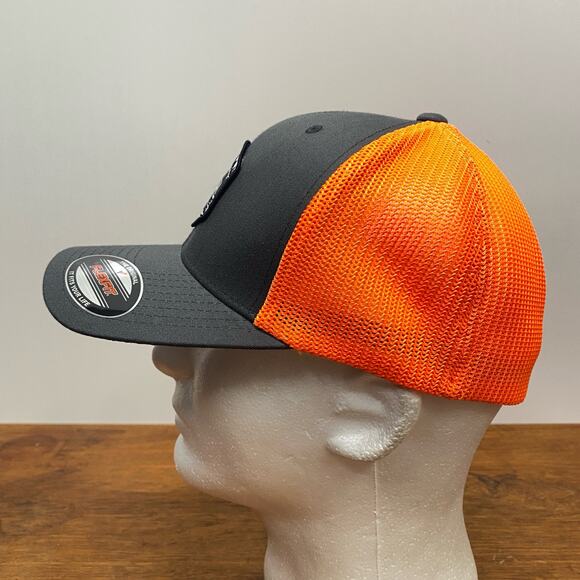 Toyota Adventure Outfitters Hexagon Patch Blaze Orange Mesh Flexfit Yupoong NWOT - Picture 4 of 8